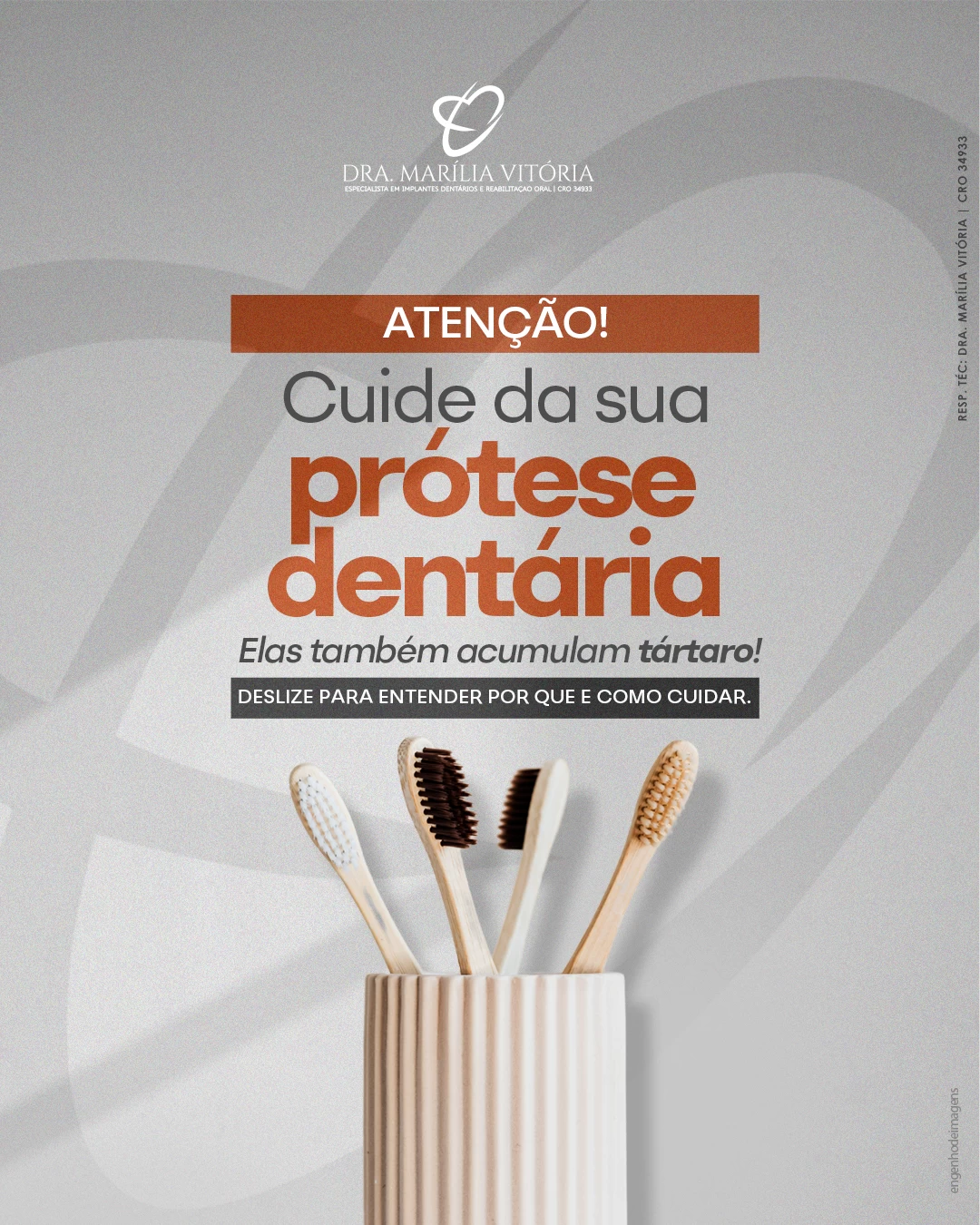 Você sabia que sua prótese dentária também pode acumular tártaro?